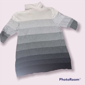 Liz Claiborne Short Sleeve Striped Turtleneck Size Large